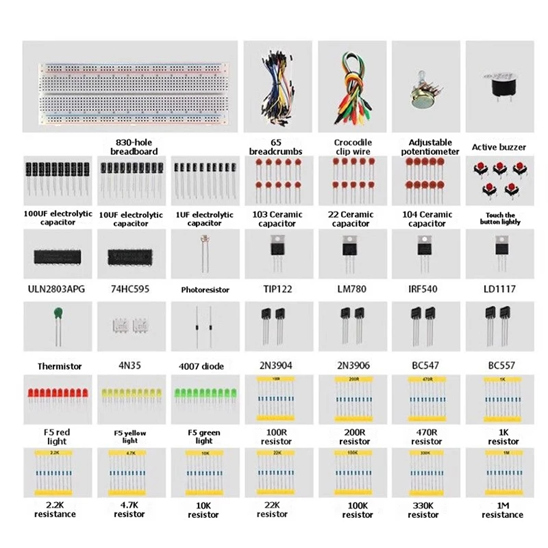DT98 Electronics DIY Learning Kit for Arduino Basic Components for Starter Kit