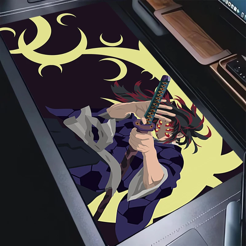 

Mouse Pad Office Laptop Demon Slayer Kokushibo Desk Mouse Mat Tsugikuni Michikatsu HD Keyboard Pad PC Japan Anime Moon Mousepad