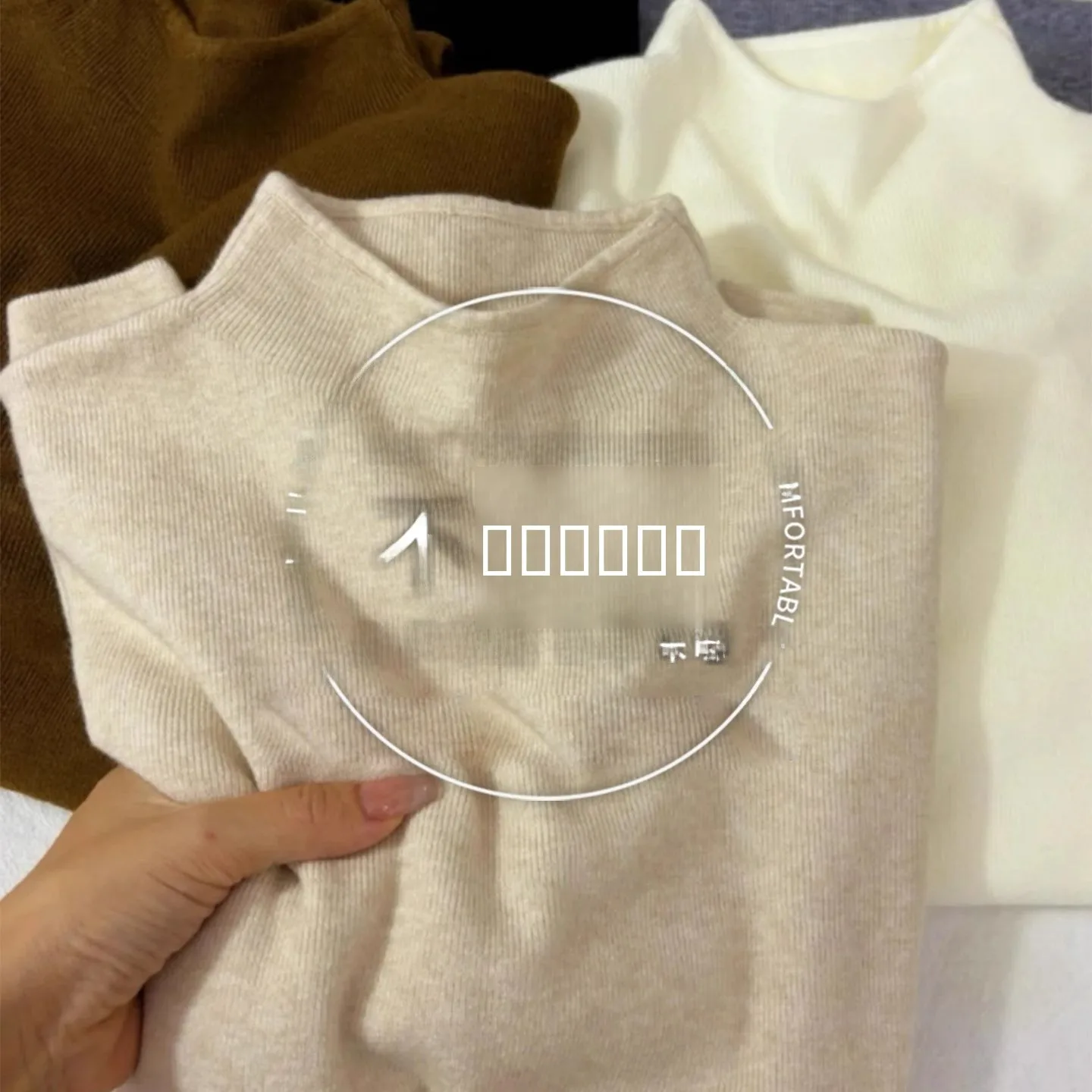 

Soft Cozy Knitted Base Layer Top Women's Faion Autumn Winter Small Stand Collar Simple Design plus Size Sweater Korean Sl...