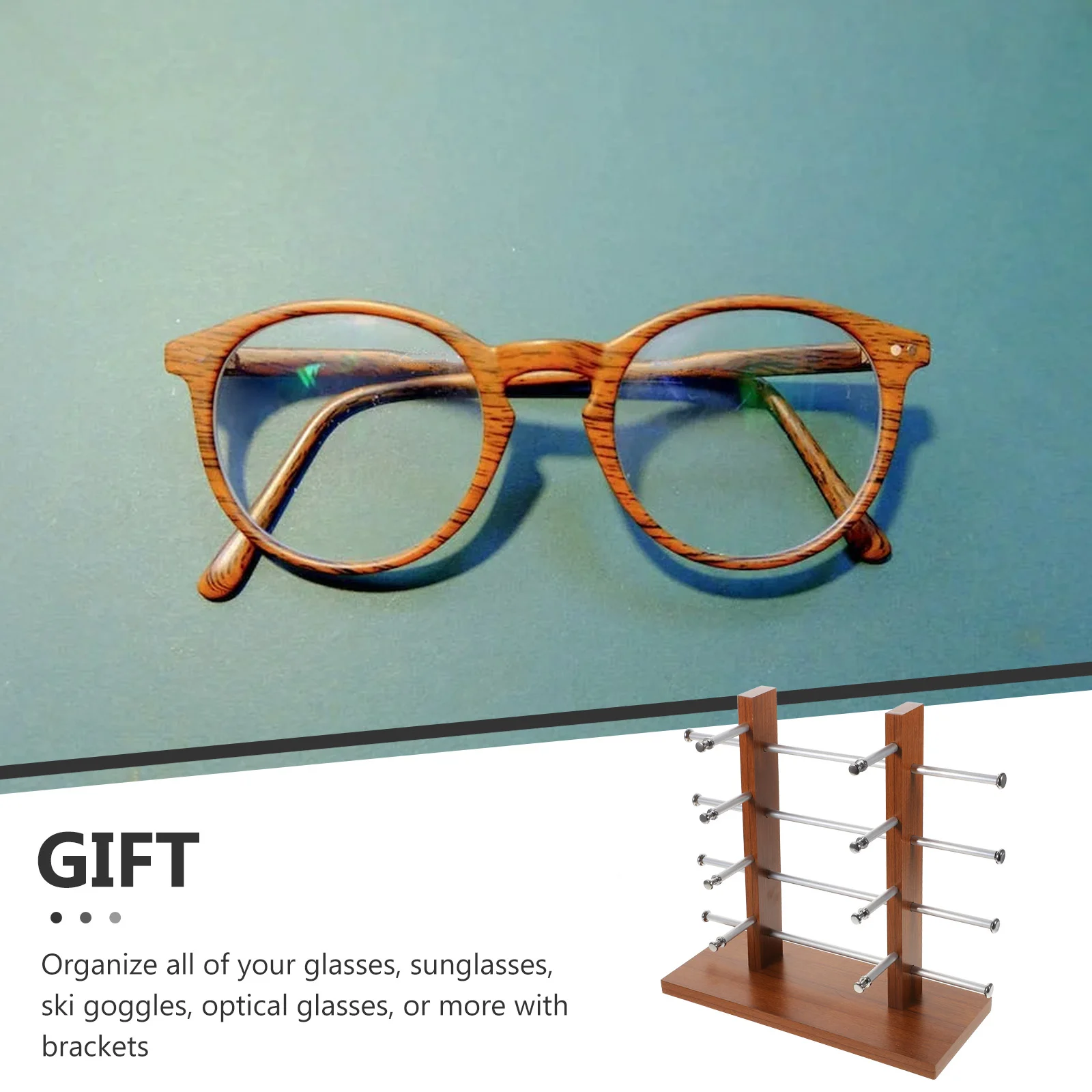 

Glasses Display Rack Premium Density Board Sunglass Holder Stand Organizer for Desk Space Saving Minimalist Tabletop Decor