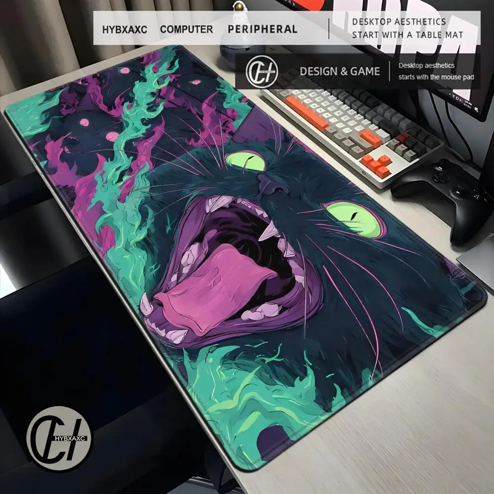 

Neon Flaming Magic Cat Magic Party Игровой коврик Прочный резиновый коврик для игр MTG и TCG 60X30 см Коврик для мыши Офисные настольные коврики Дружественный дизайн