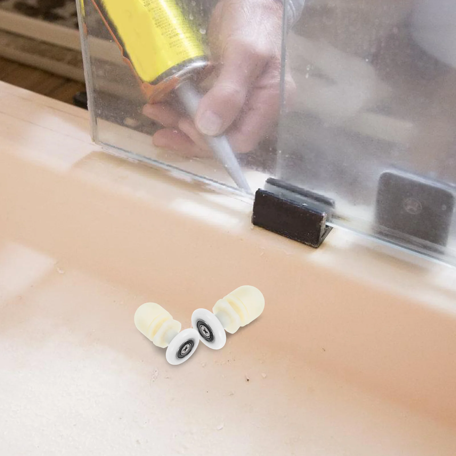 

4Pcs Shower Door Rollers Smooth Sliding Glass Door Pulleys Bathroom Sliding Roller Replacement Wheels White Shower Room Pulley