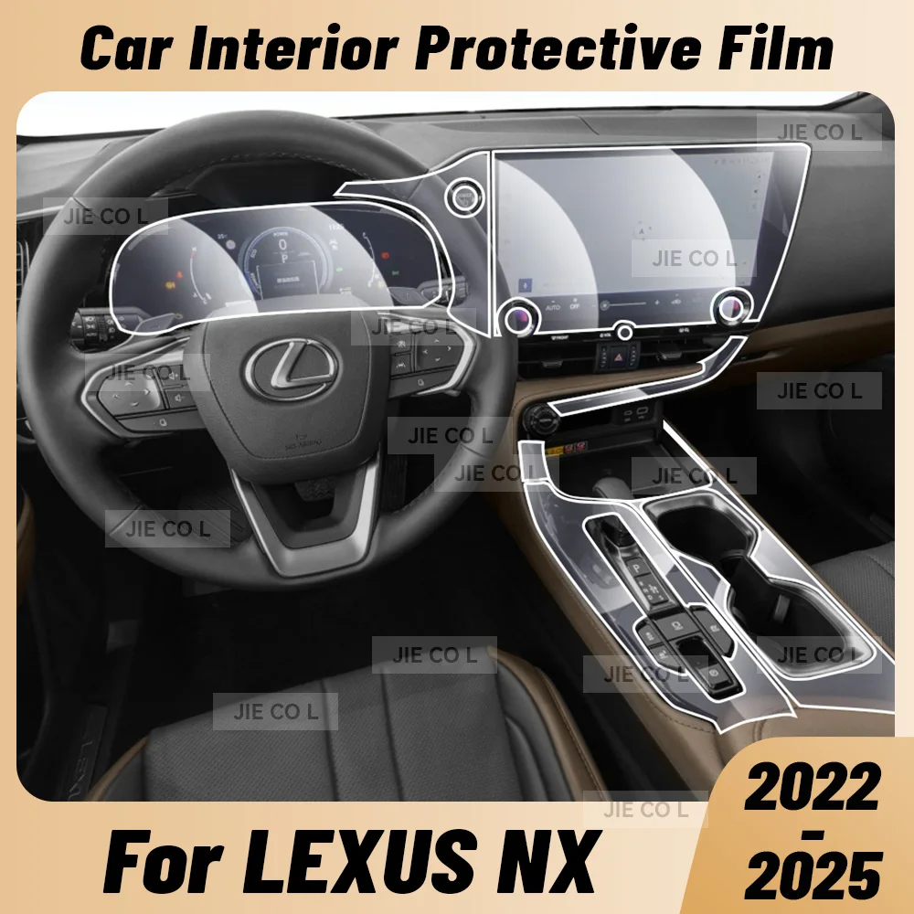 

Для LEXUS NX 2022-2025 2024, прозрачная пленка из ТПУ для салона автомобиля, центральная консоль, приборная панель, навигационная защитная наклейка
