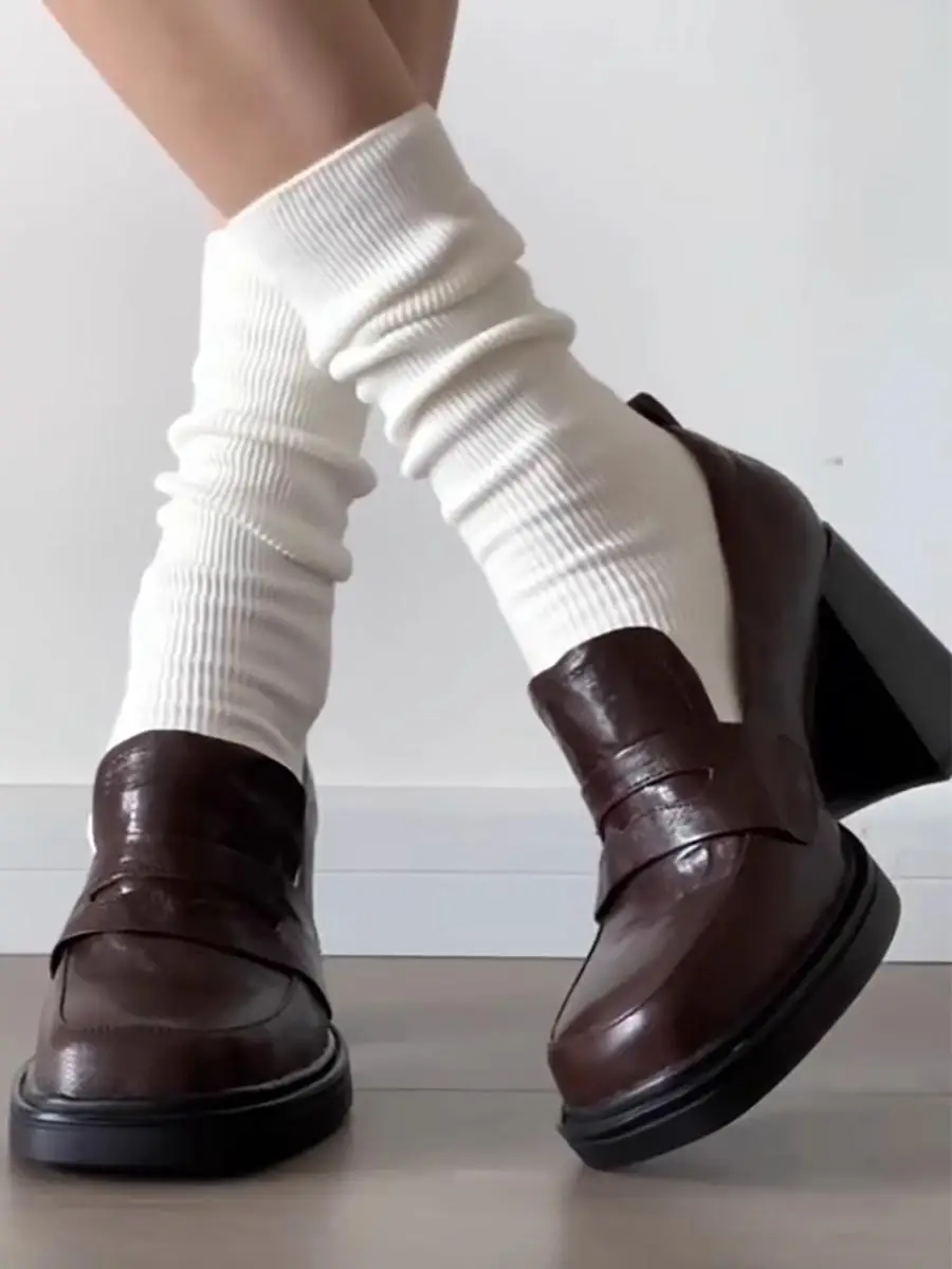 

Retro Mary Jane Single oes Women's Bla New Deep Mouth Thi Heel Loers Briti Sle Thi Bot Square Head Small Lea...