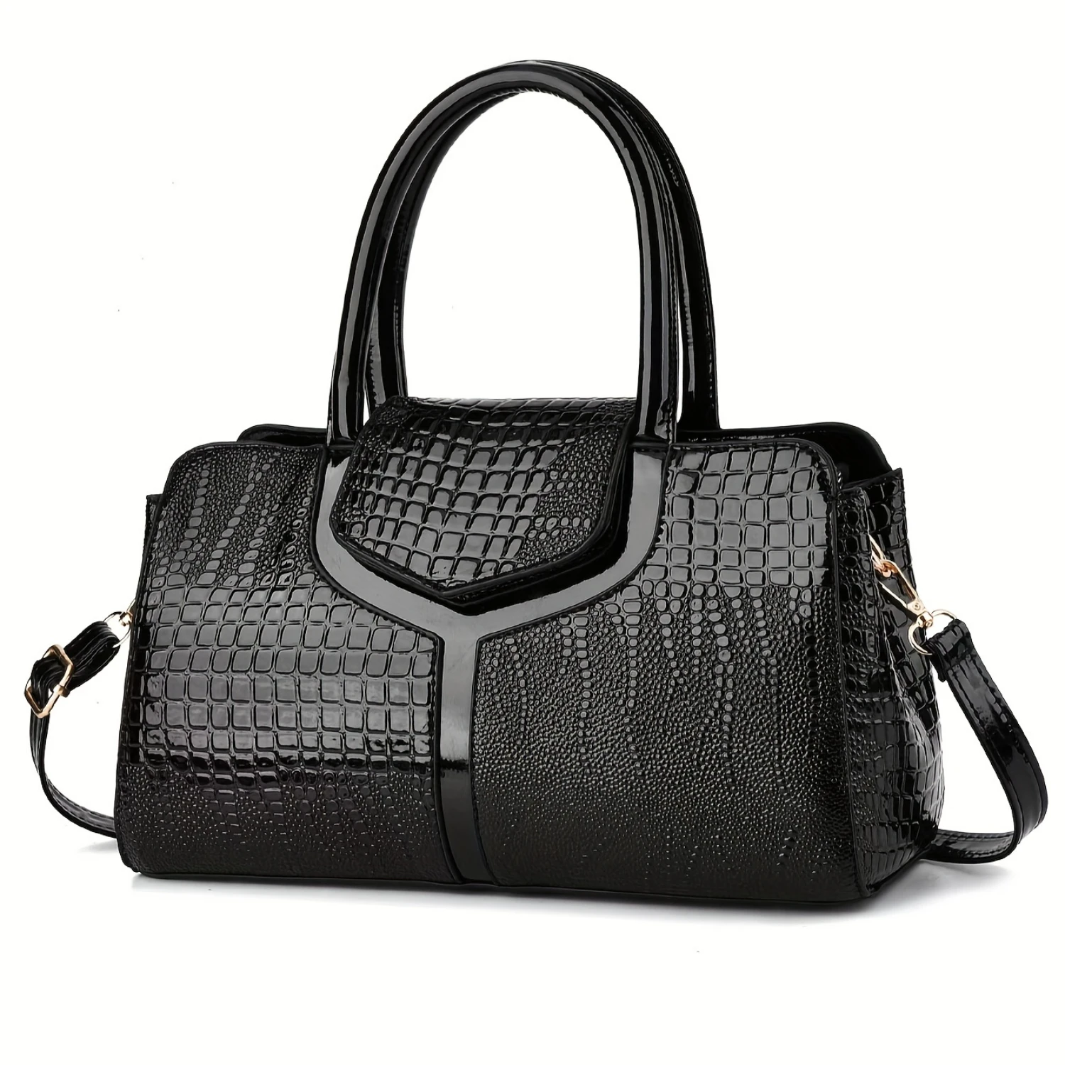 

"Crocodile Pattern Handbag, Versatile Top Handle Tote Bag, Fashion Crossbody Bag, Women's Purse"