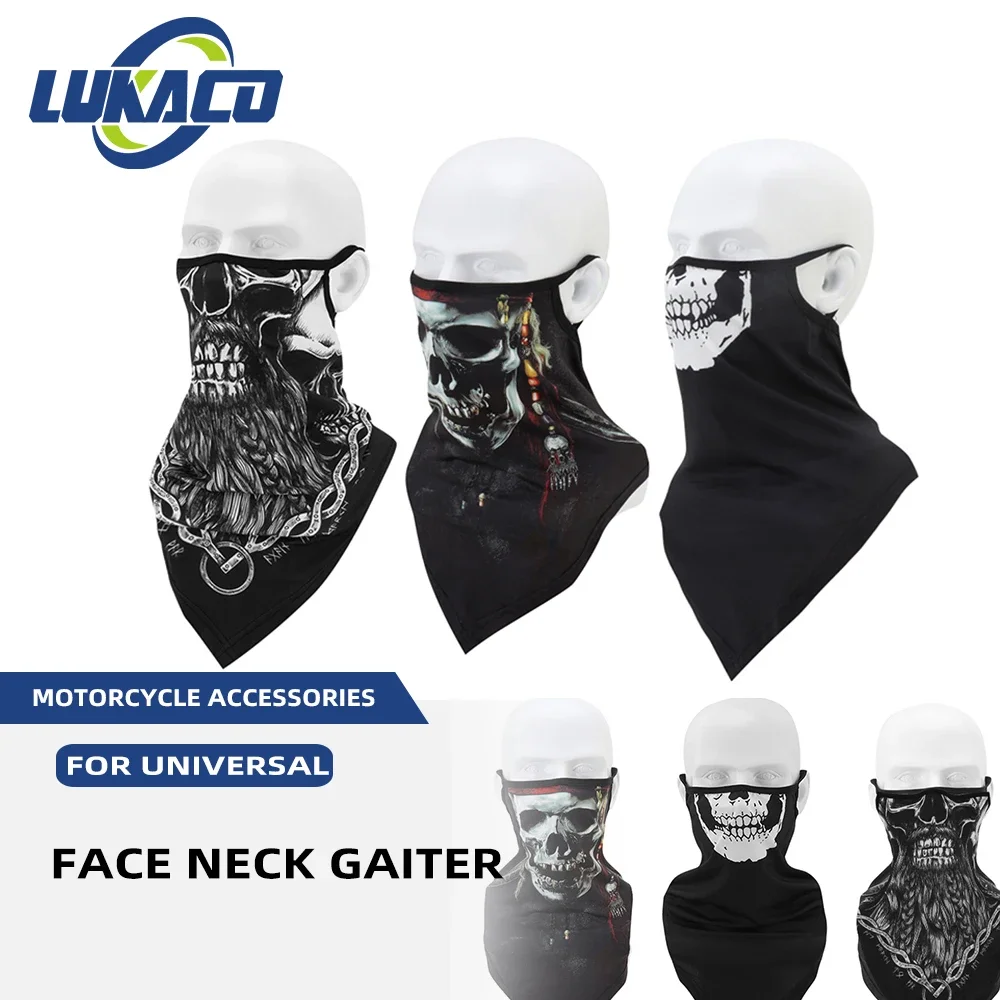 

Black Skull Windproof Hanging Ears Multi-function Face Neck Turban Motorcycle Equipments Protect Headband Scarf Bandana Cap