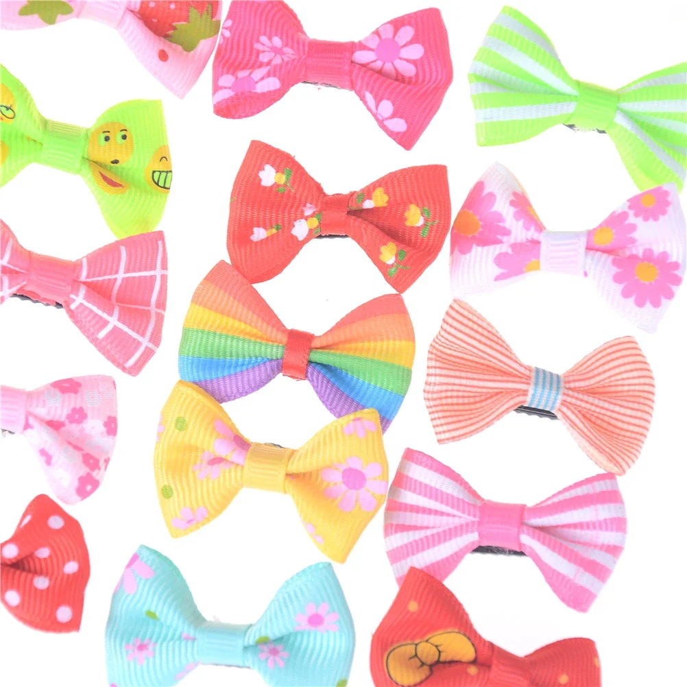 10pcs/lot Ribbon Hair Clip Colorful Barrettes Hairgrip Headwear Pet Dog Bows Girls Dog Hairpins Hair Accessories Cat glasses Vca