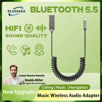 New Upgrades Bluetooth 5.5 Audio Receiver USB To 3.5mm AUX Car Wireless Music Adapter With Mic For Car Kit Speaker BT Transmit