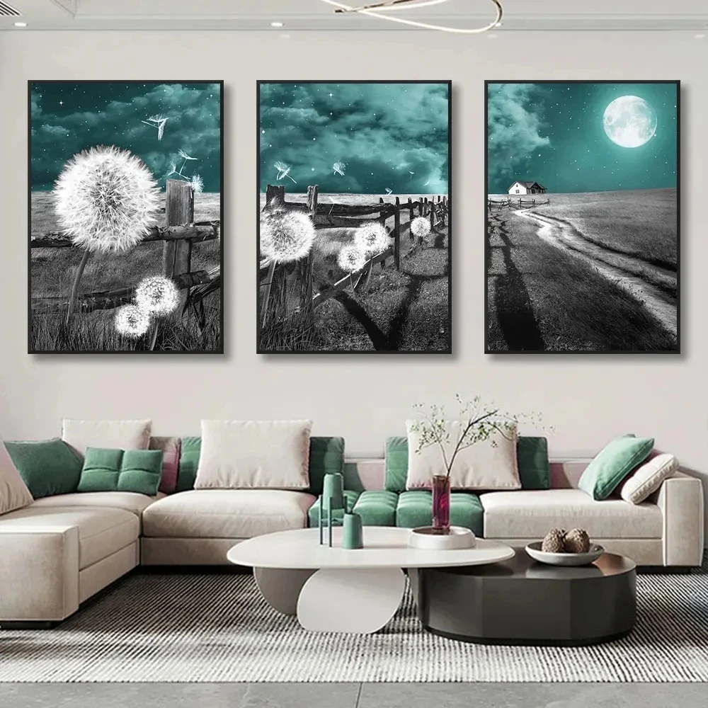 

Алмазная картина «сделай сам», 3 шт., сказка, головной пейзаж, абстрактный одуванчик, полная 5D мозаика, алмазная вышивка, настенное искусство