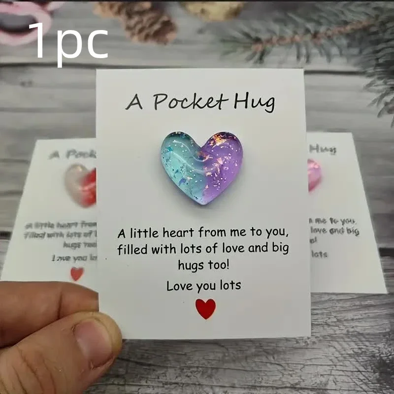 cute little heart pocket hug, decorated pocket hug with encouragement card, special birthday, wedding, party, Valentine\'s