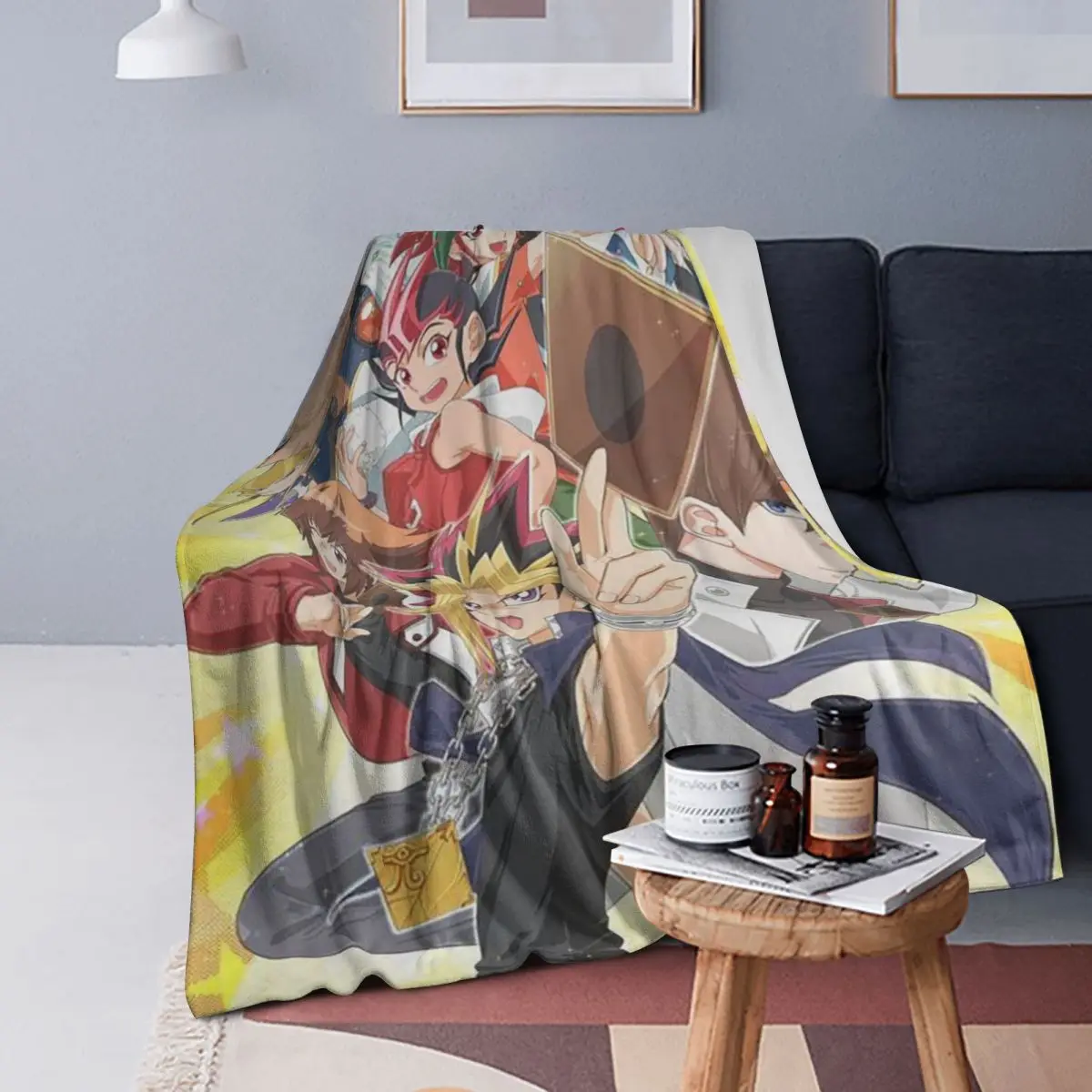 

Blue-Eyes White Dragon Japanese Anime Yu-Gi-Oh Blankets Soft Warm Flannel Throw Blanket Bedding for Bed Livingroom Picnic Travel