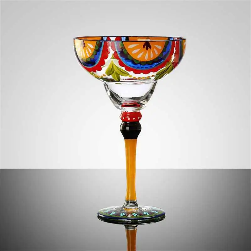 Creative Margarita Wine Glasses 270ml Handmade Colorful Cocktail Cup Europe Goblet Cup Champagne Cup Creative Wine Glasses