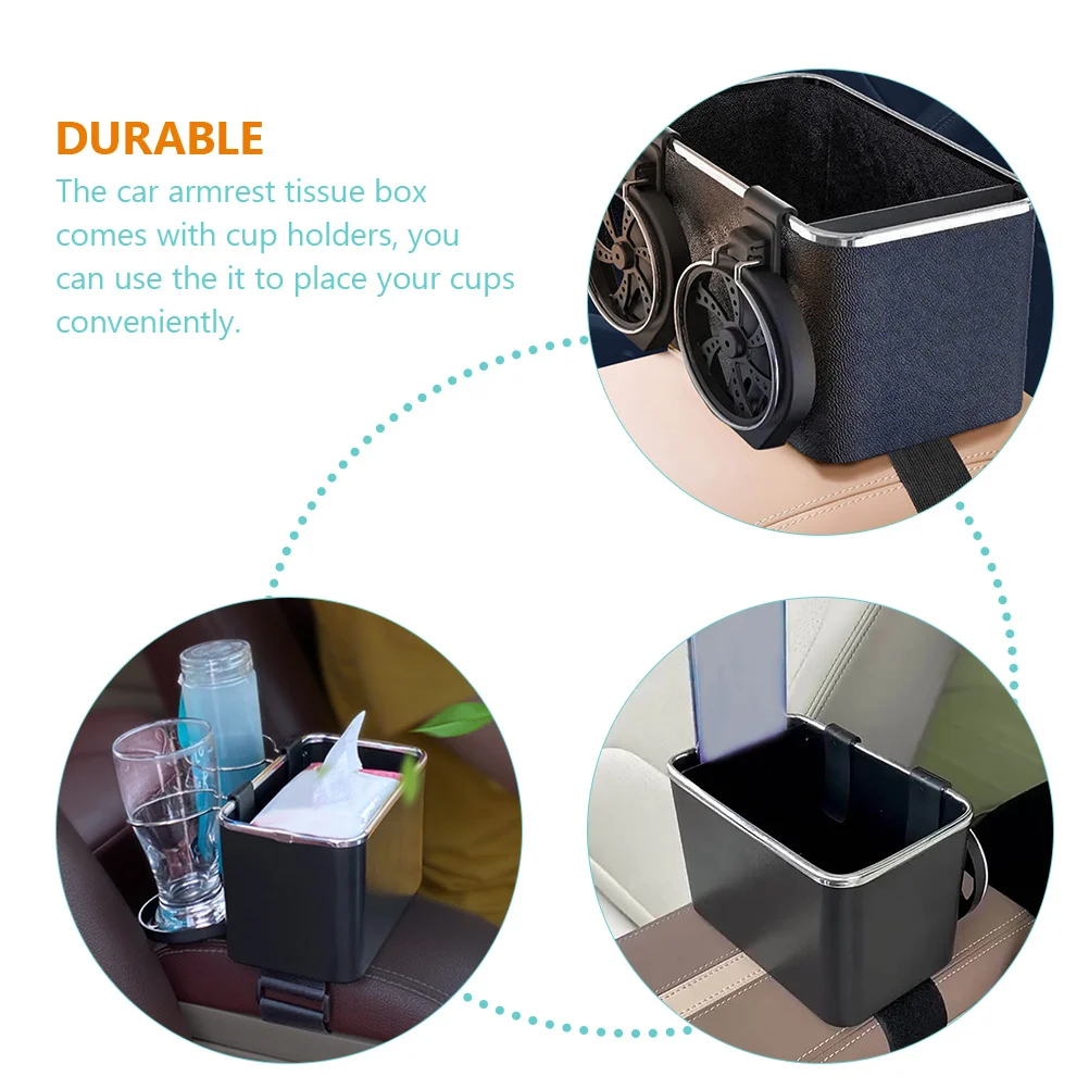 

Car Tissue Box Storage Organizer ABS Large Capacity Cup Holder Backseat Kids Barrier Car Accessories Beverage Rack