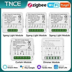 TNCE Tuya Switch Light Curtain Dimmer WIFI Zigbee, Smart DIY MINI Module, 2-way Control Breaker, Voice with Alexa Google Home