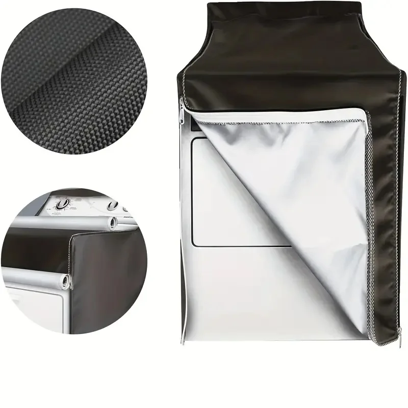 أغطية الغسالة والمجفف مقاومة للماء مع سحاب مناسب لمعظم آلات التحميل الأمامي، وحماية الأجهزة، وغطاء الغسالة
