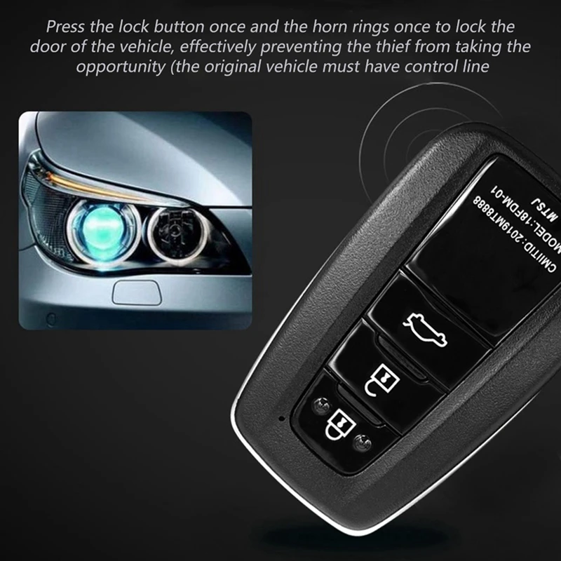 2X 12V Car One-Key Start System Keyless Entry Remote Control Pre-Cooling And Pre-Heating PKE Engine Start Alarm System