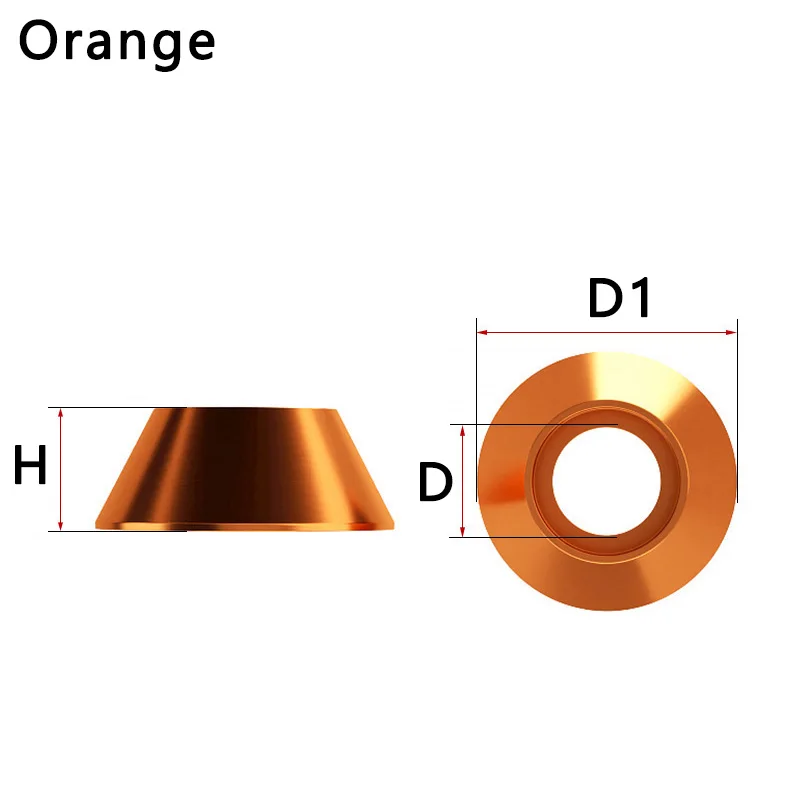 30 Stück konische Unterlegscheiben aus Aluminiumlegierung für DIN912-Schrauben M2 M2,5 M3 M4 M5 M6 M8, Aluminiumdichtungen, Abstandshalter, Befestigungselemente
