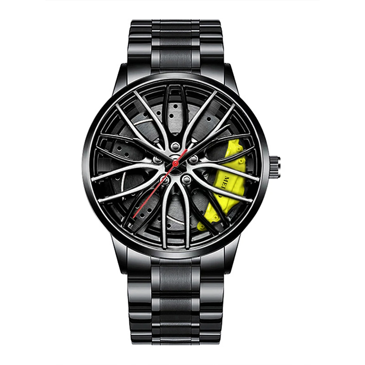 Mode Männer Sport Uhren 3d Auto Rad Edelstahl Band Armbanduhr männer Quarzuhr männer Uhren