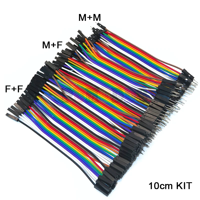 Image of Dupont-Leitung 40 ~ 120 Stück 40-polig 10cm Stecker zu Stecker Stecker zu Buchse und Buchse zu Buchse Überbrückung kabel Dupont-Kabel für Arduino DIY-Kit