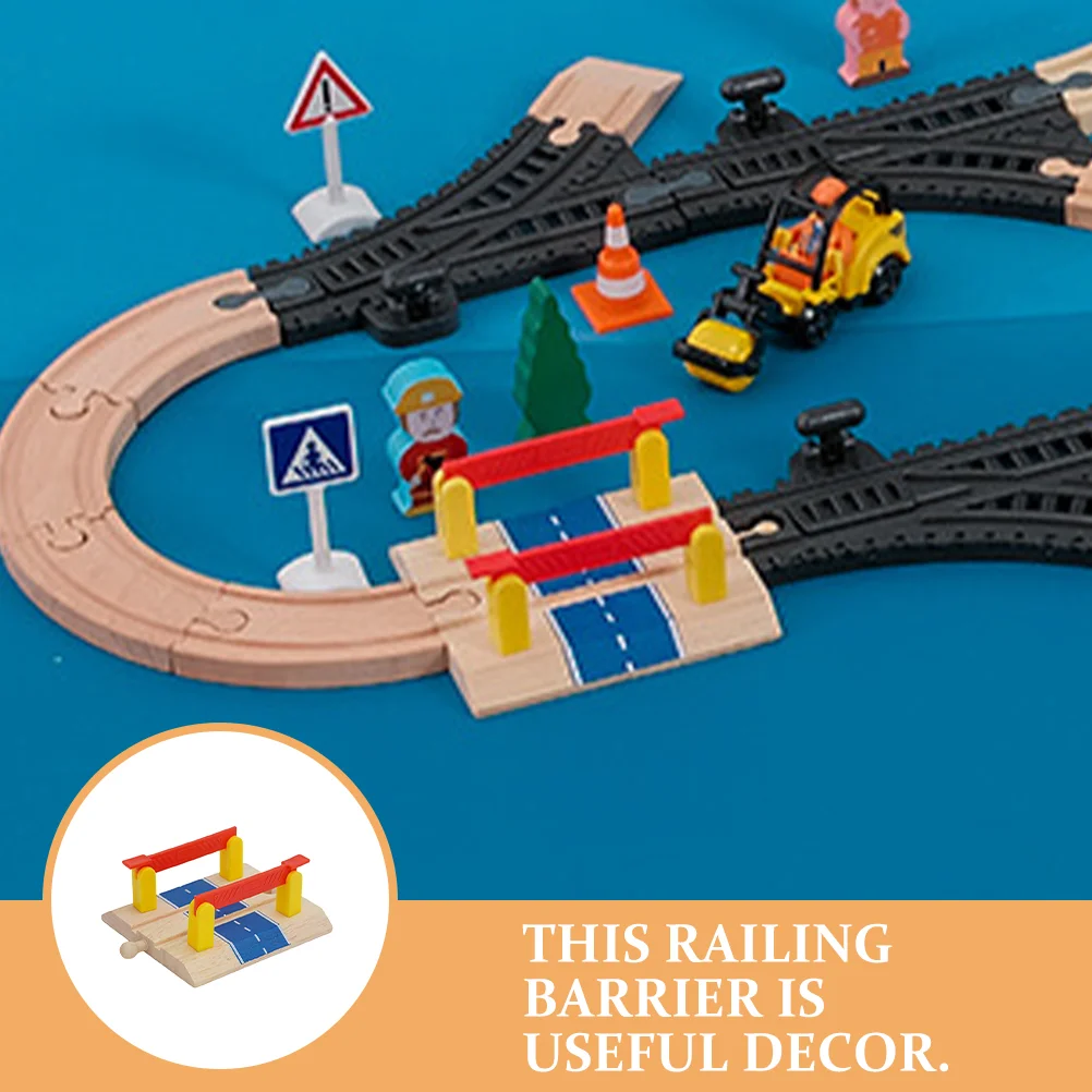 Wooden Track Toy Train Accessories Puzzle Railing Barrier Model Pretend Abs DIY Plaything for Games