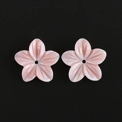 Natural Pink Conch Shell Flower Carving Matched Pair Beads for Jewelry Making, Wholesale Jewelry Gift DIY Earring Bracelet