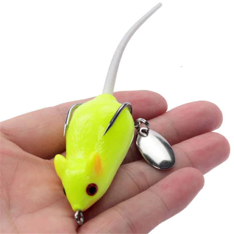 1pcs/box 5cm 10g Mouse Lure 3D Eyes Fishing Soft Bait Floating Crankbait Artificial Bait Crank Strong Fishing Tackle