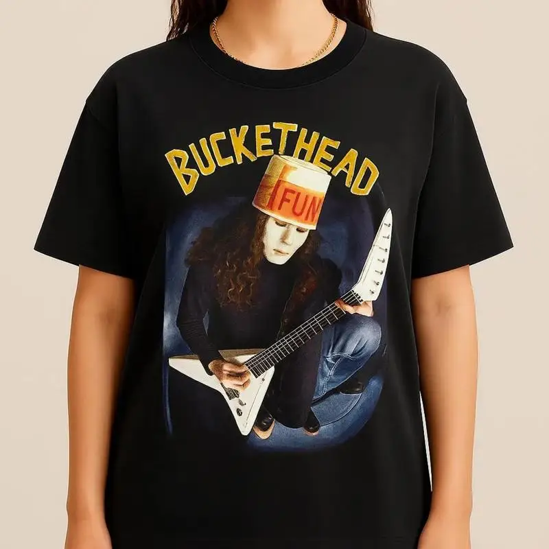 Buckethead Classic Portrait T shirt Flying V Guitar Photo