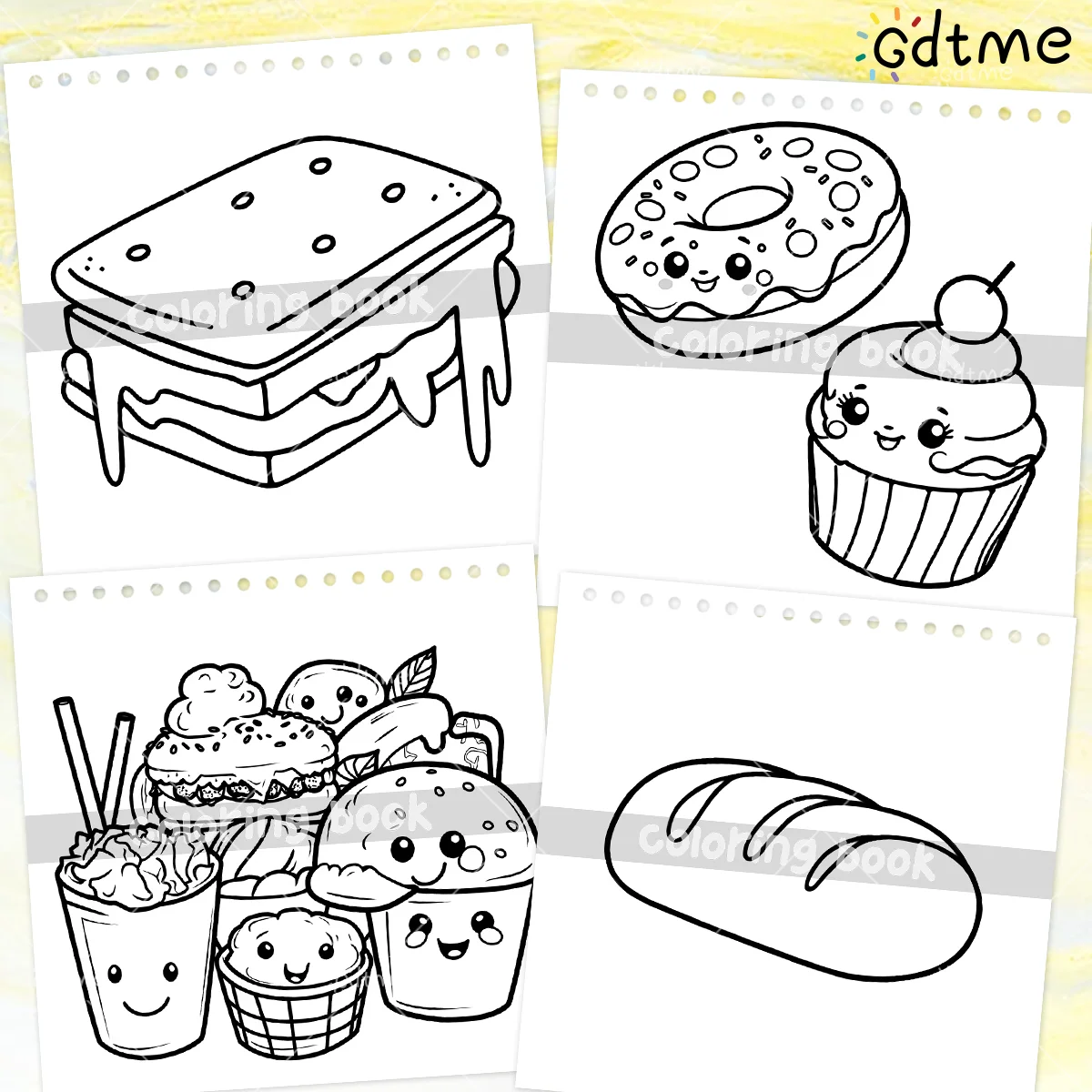 كتاب تلوين تحت عنوان الوجبات ا - مراجعة Food Snacks Coloring Book وسعره