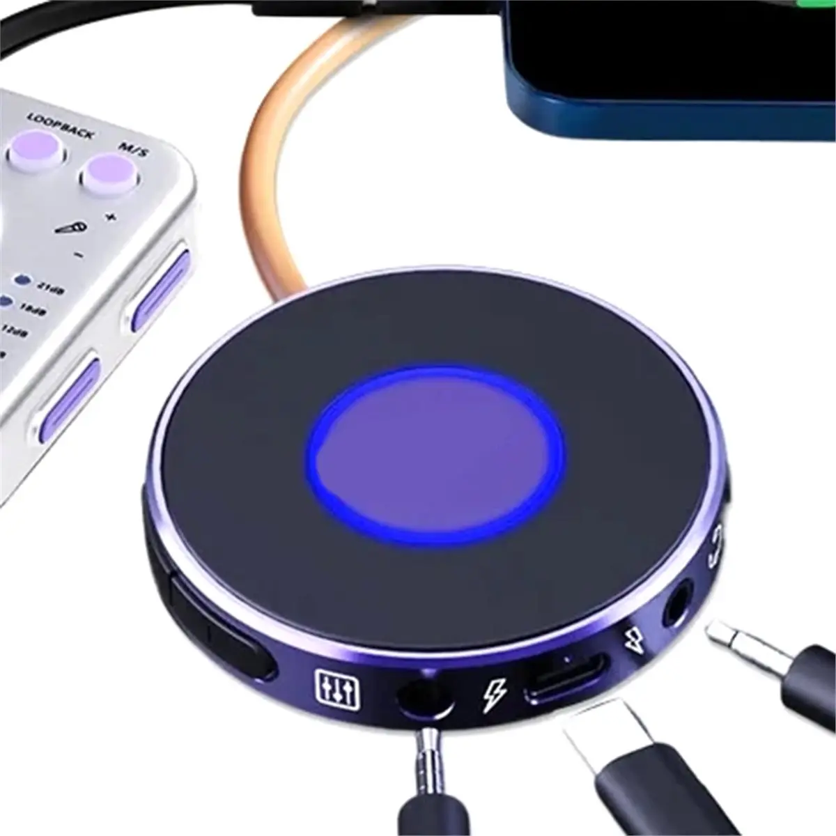 A10I Live Dock A10 Audio Adapter with USB-C Music Recording Portable Audio Interface for PC Computer Android Phones