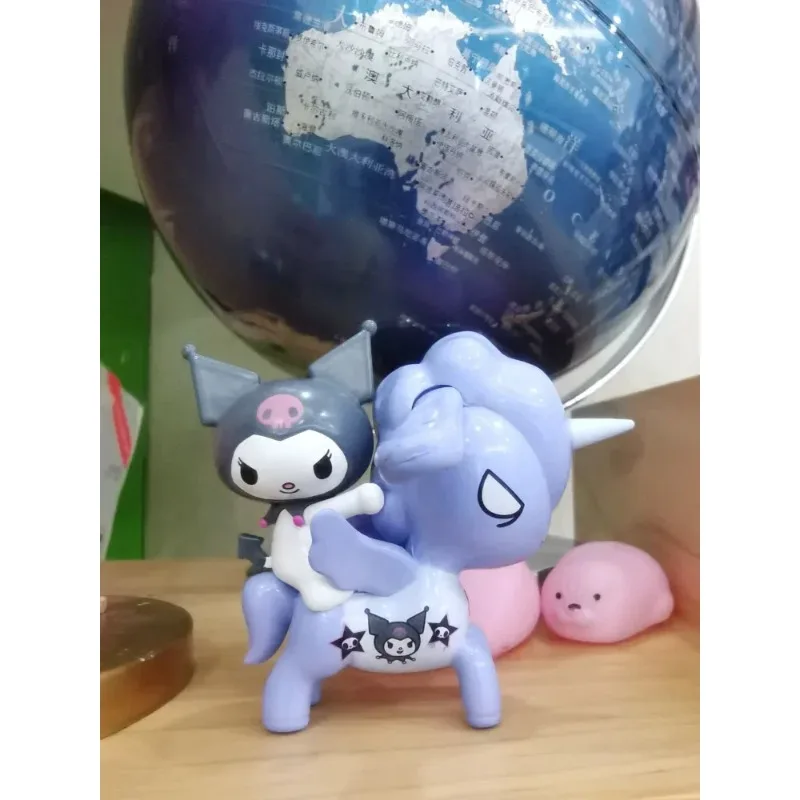 Original Genuine Cute Hello Kitty Sanrio Figure Anime Kawaii Kuromi Cinnamoroll My Melody Gudetamas Unicorn Figurine Toys Gift view 3