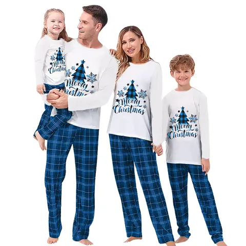 MISOWMNJOY Family Matching Clothes Christmas Pajamas Mother Kids Baby Pyjamas Set Sleepwear Dad Mom And Daughter Son Outfits