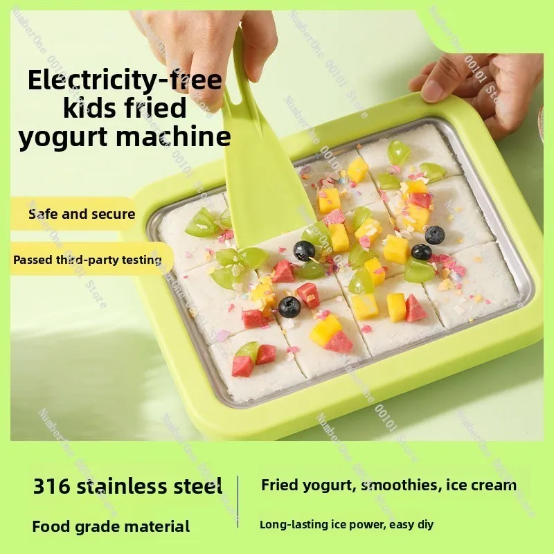 Mini Fried Ice Machine ,Fried Ice Tray for Children , Plug-in Cream Machine