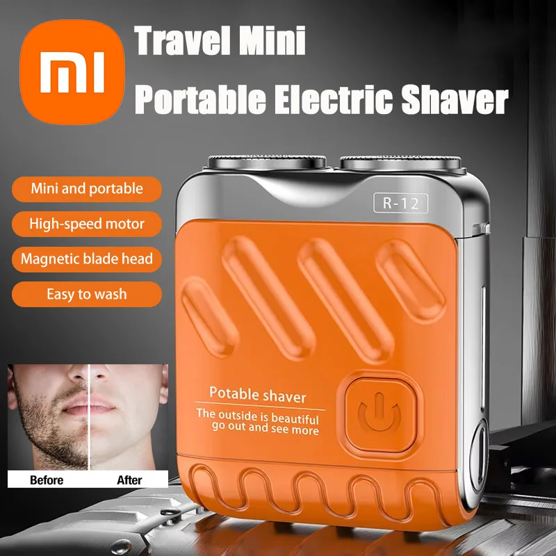 Xiaomi Electric Shaver Men Double Head Waterproof Type-C Rechargeable Travel Rotary Razor Portable Beard Trimmer Remover Tool