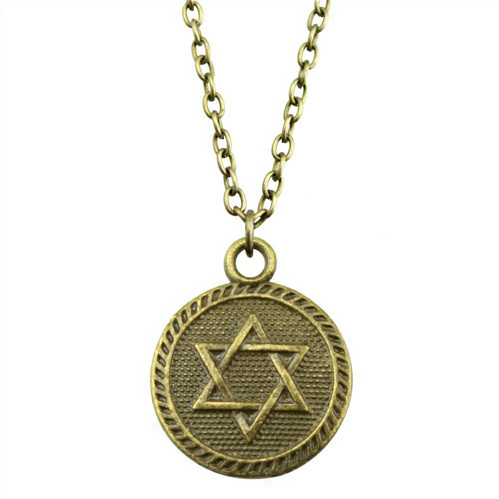 1pcs Double Sided Star Of David Jewelry On The Neck Accessories For Women Jewellery Diy Chain Length 43+5cm