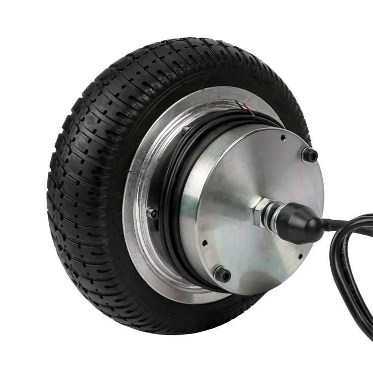 9.5 Inch Solid Tire 48V 500W 800w 1000w 100N.M 150N.m 7-10km/h Electric BLDC Wheel Geared Hub Motor With Electromagnetic Brake