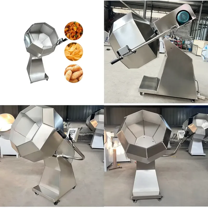 for Rotary Drum Chicken Potato Chips Fryer Octagonal Seasoning Machine Cashew Peanut Nut Coating Snack Food Flavoring