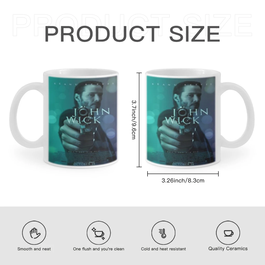 Film John Wick Chapter 4 Keanu Reeves Free shipping Ceramic Mug Cute Coffee Tea Milk Stave Mugs And Cups with Handle Gifts