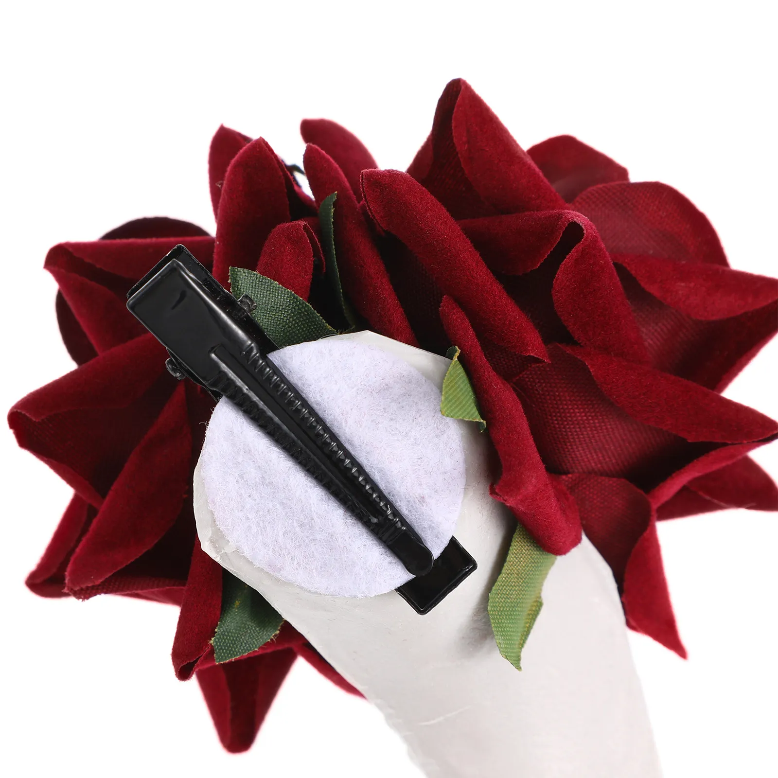 

Pair of Horns Hairclip with Rose Flower Artificial Sheep Horns Halloween Costume Cosplay Hair Ornament Decoration