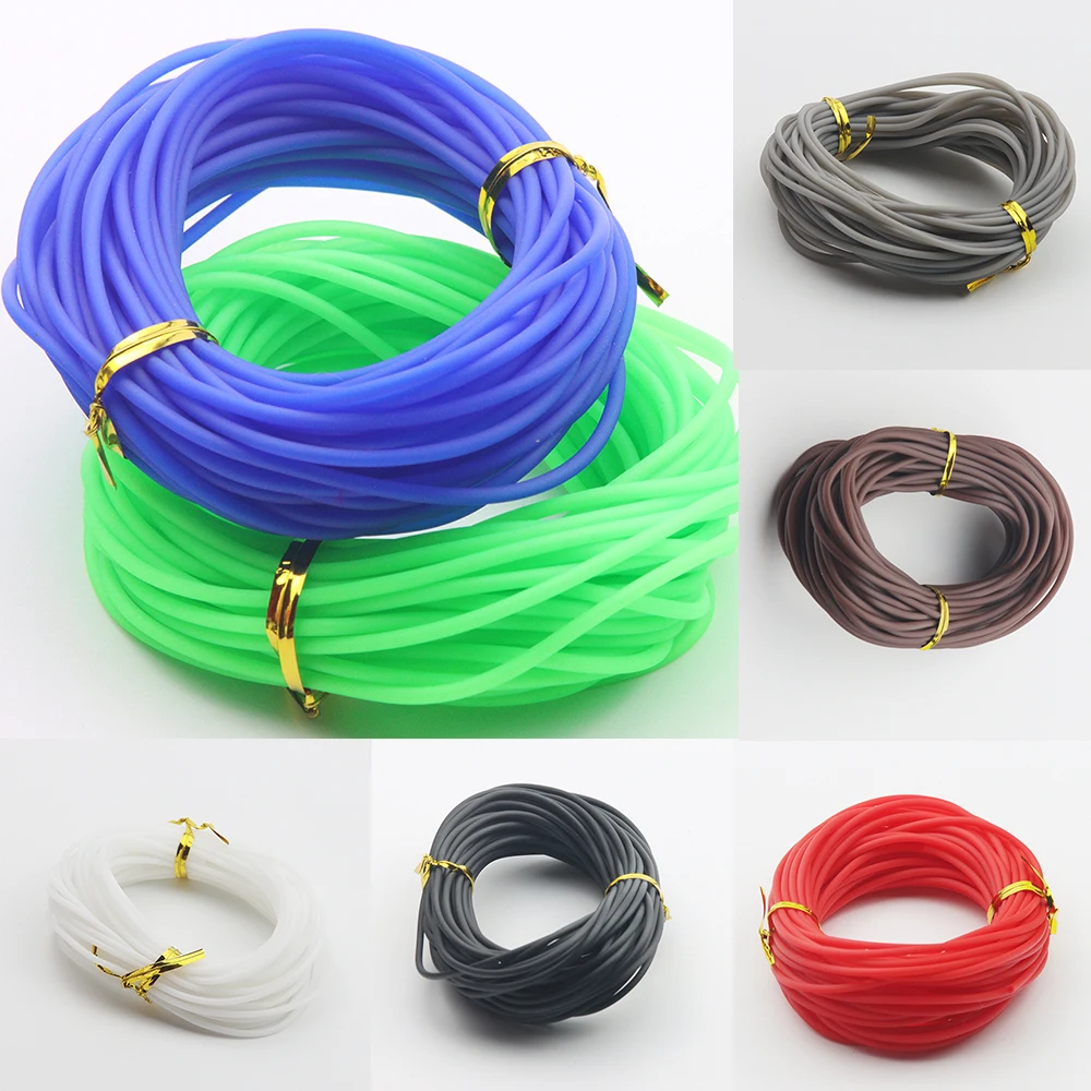 3 Meters /LOT 2/3MM High Quality Color Hollow Rubber Hose Rope Hose DIY Jewelry Necklace Bracelet Making Accessories