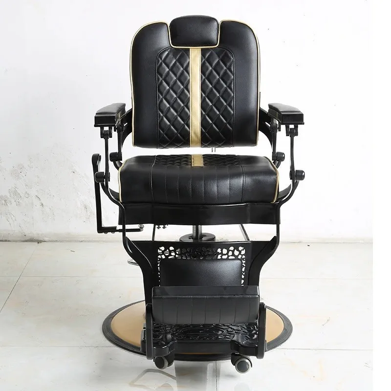 

High-end retro men's haircut oil hea , salon, special lifting and reclining, shaving and cutting