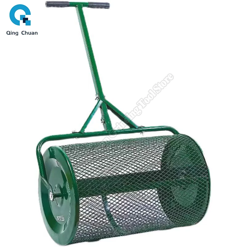 Wałek z siatki do rozprowadzania trawników ogrodowy żelazny kosz opatrunek kompostowy Push Pull aplikator nawozów