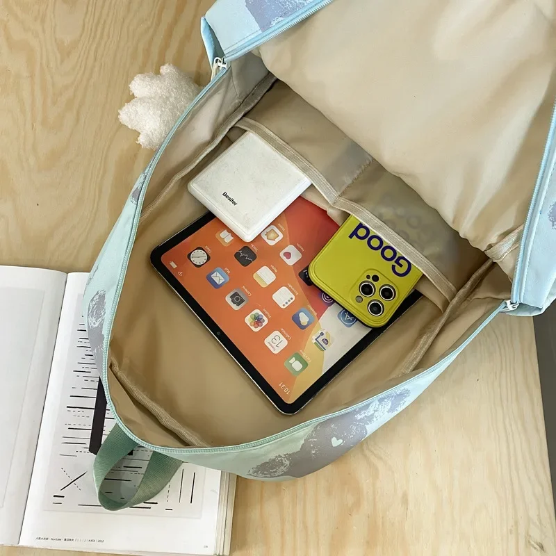 Mochila escolar estampada para estudiantes, bolsa de viaje de gran capacidad, bolsa de ordenador para estudiantes de secundaria japonesa Simple