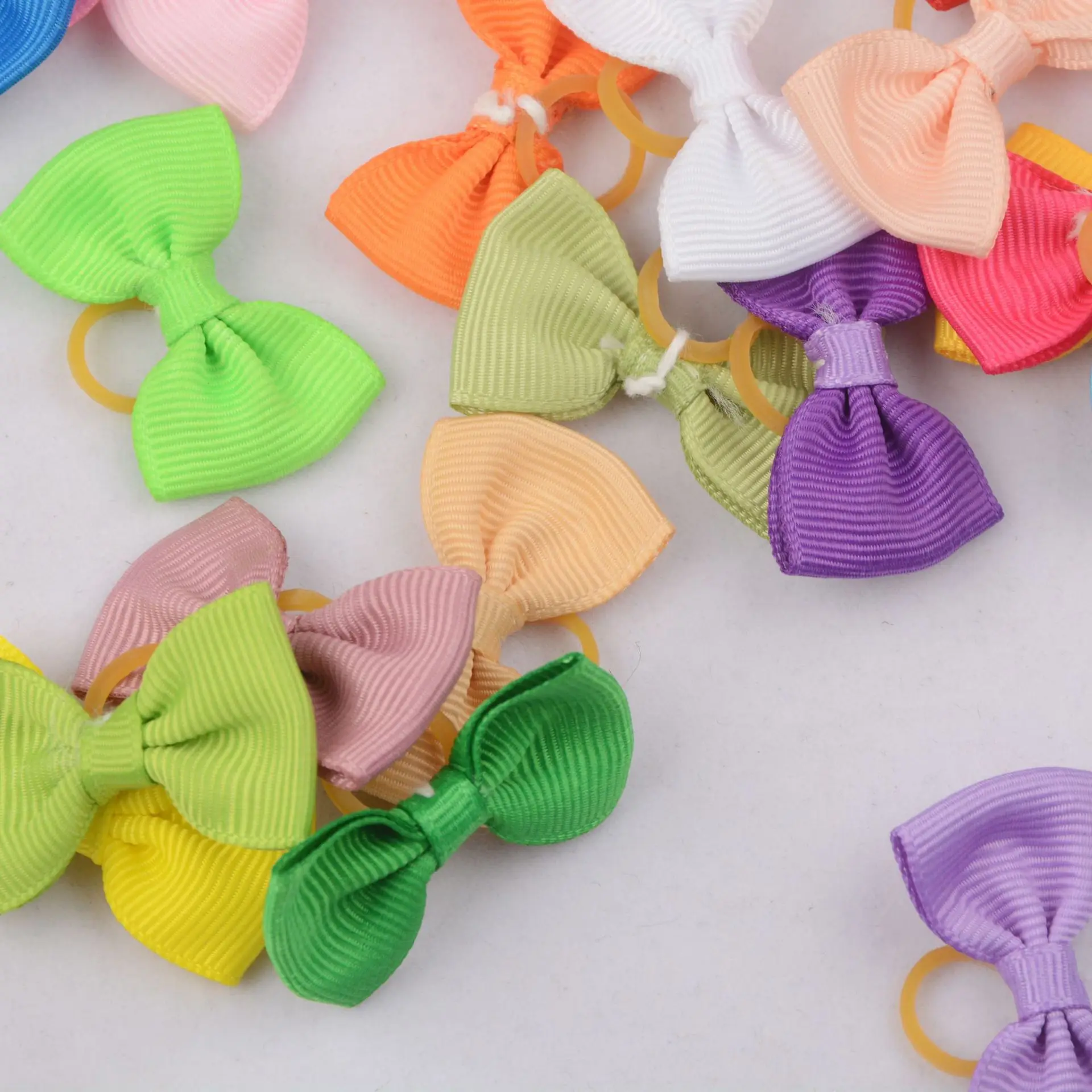 100pcs Dog Bows Pet Dog Hair Accessories Cute Dog Hair Bows Rubber Bands Pet Products Dog Accessories For Small Dogs