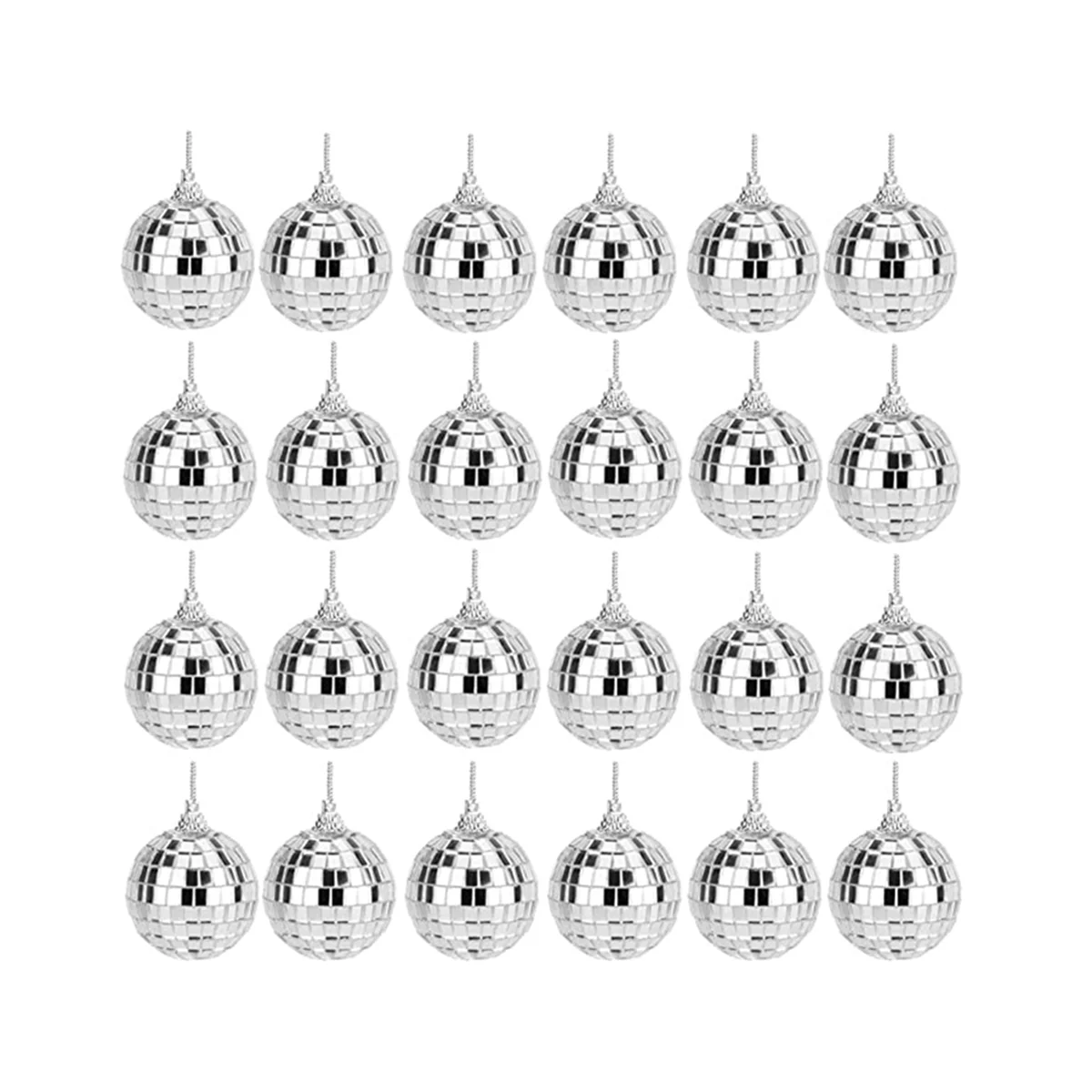 Mirror Disco Ball Set - Silver Disco Party Decoration Easy to Hang Suitable For, Wedding, Home Party Decoration