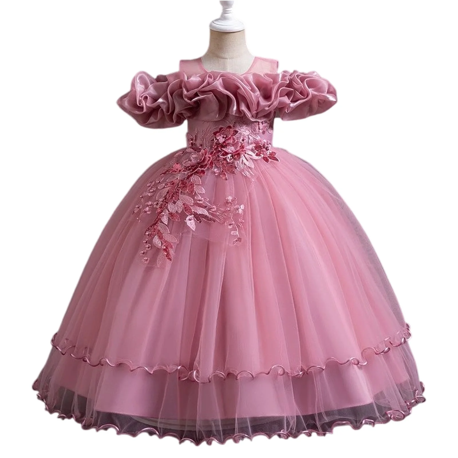 

New Elegant Girl Party Dress Puffy Festive Party Prom Costume Dress for School Graduation Ceremony Performance Princess Dress