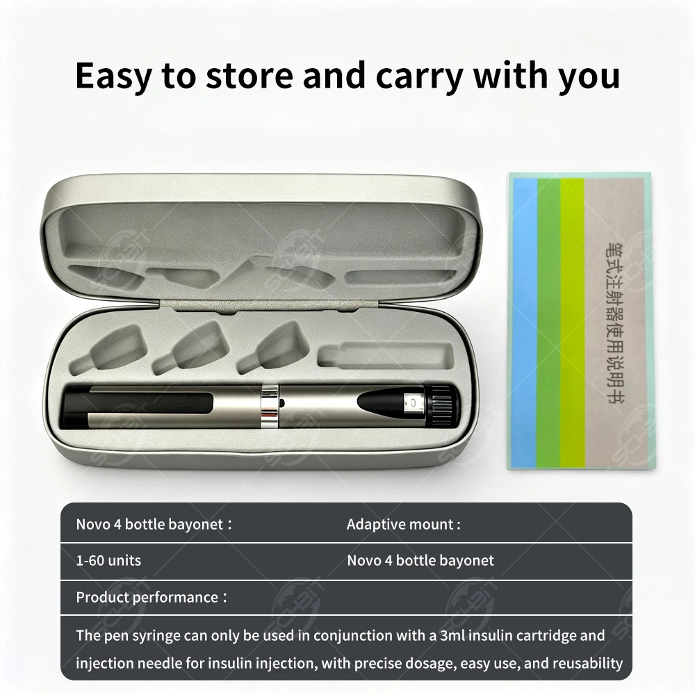 Novo Nordisk PenFill 3mL Cartridges Insulin Pen Injector 1-60 Units Accurate Dose Metal Body Reusable No Cartridge