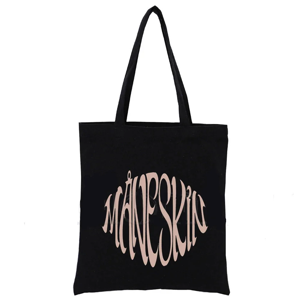 Maneskin Casual Large Capacity Shoulder Bags Shopper Canvas Harajuku  Print Ulzzang Handbags Cheap Women