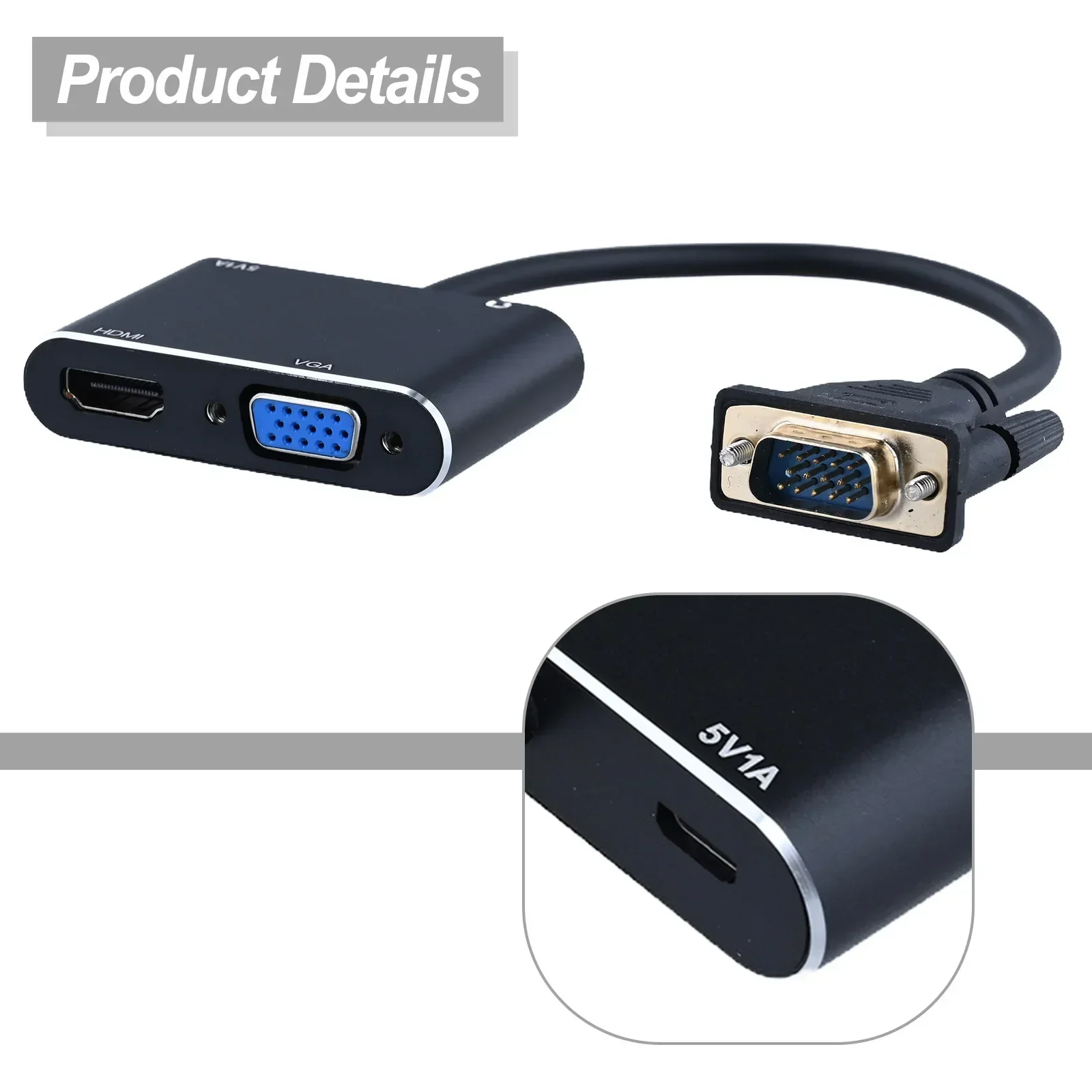 Câble adaptateur vidéo Vga vers HD-Mi, convertisseur USB 3.0 vers audio, convertisseur vidéo, haute qualité, 3 en 1, 1080P