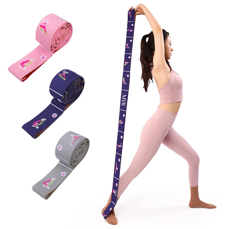 

Upgrade Widen 11 Grids Yoga Strap Stretching Band Pattern Guide Resistance Band Exercise Pilates Fitness with Length Adjustable