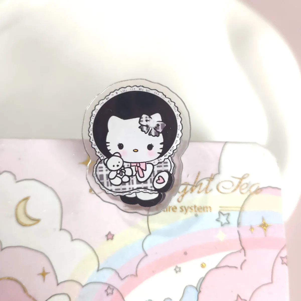 Sanrio Acryl Pp Clip Hello Kitty Cinnamoroll Kuromi Transparante Geurige Creatieve Collectie Clip Paperclip Notitie Clip Cadeau